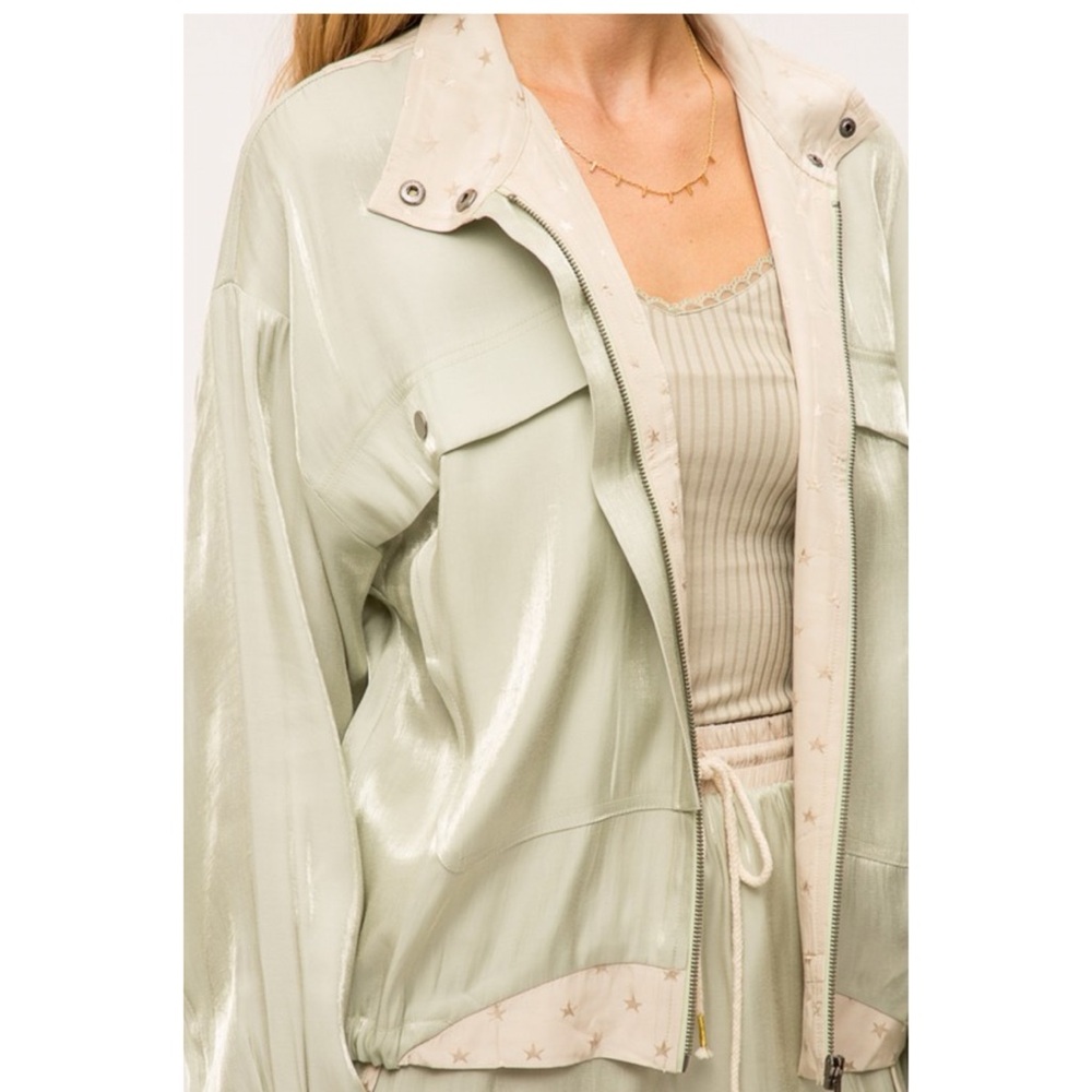 808 - Women's Light Sage Bomber Jacket